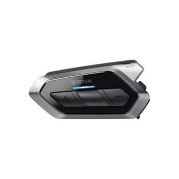 Intercomunicador moto Arsenal 50R-02 inalámbrico Bluetooth Mesh 2.0 con micrófono y radio FM, negro y gris