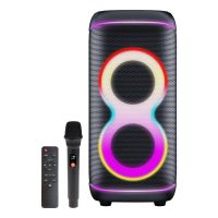 altavoces denver para fiestas inalambricos y alambricos 100 w con led y bateria