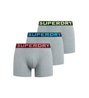 superdry para hombre m3110452b pack de 3 boxers texto gris m homewear algodon