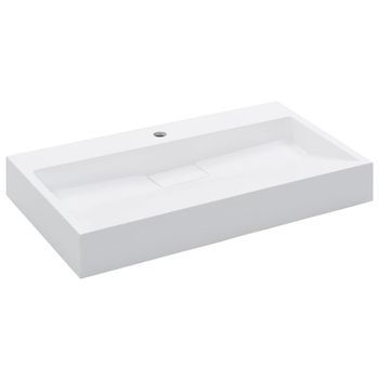 Lavabo De Baño Moderno | Lavabo 80x46x11 Cm Resina Mineral/mármol Blanco