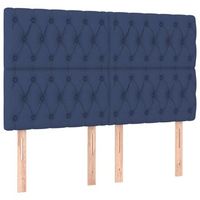 cabecero de cama azul 144x7x118128 cm tela vidaxl