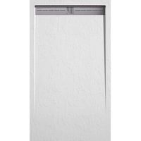 plato de ducha pizarra arco blanco 90x130 cm rejilla inox