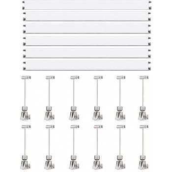 Colgar Cuadros Sin Agujeros Pack 9 Metros Eurohang Guías Aluminio Blanco Mate 150 Cm Cable Acero Ganchos Automático Clips Tapas Tornillos