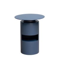 mesa auxiliar de metal azul
