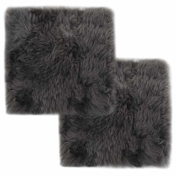 Cojines De Silla 2 Uds Piel De Oveja Real Gris Claro 40x40 Cm Vidaxl