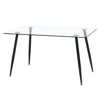 mesa comedor de cristal asper ideal para salon estilo contemporaneo moderno 120cm