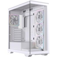 torre einarex prisma s700 rgb white cristal templado soporte 9 ventiladores atx midi tower