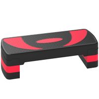 homcom step de aerobic para fitness antideslizante con altura regulable 3 niveles 101520 cm carga 150 kg 80x31x20 cm rojo