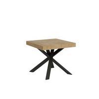 mesa extensible 90x90194 cm clerk tapa roble natural patas antracita