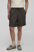 pantalon corto holgado de espiguilla con cintura elastica brown