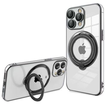 Cool Funda Ring Magnética Negro para iPhone 15 Pro