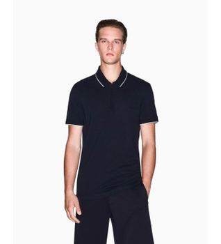 A|X Armani Exchange para hombre. XM001285AF10366UB101 Polo Ideal marino (XL), Casual, Algodón, Manga corta