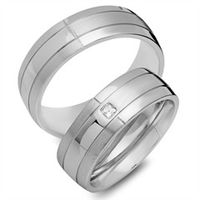 alianzas 18 quilates oro blanco con diamante