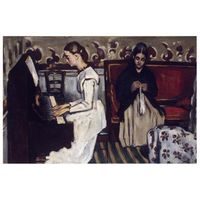 legendarte - cuadro lienzo impresion digital - muchacha al piano la obertura de tannhauser - paul cezanne - decoracion pared cm 60x90