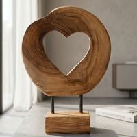 escultura de madera marron cm 20x10x28