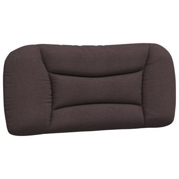 Cabecero De Cama | Panel De Cabecera | Decoración De Pared Acolchado Tela Marrón Oscuro 90 Cm