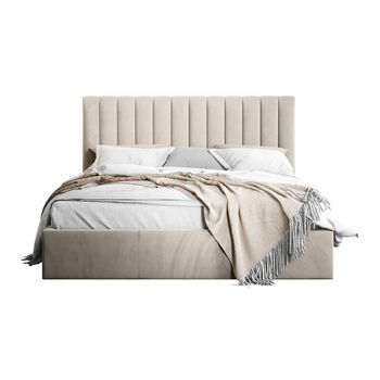 Cama Comfidream 179, Doble, De Color Marrón Claro, Tapiz, Somieres, 171x212x105cm