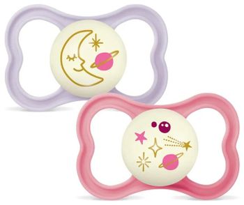 MAM Chupete Air Night Rosa Mate +16m 2 uds