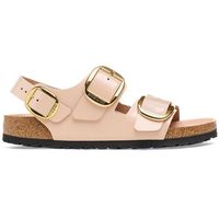 birkenstock sandalias milanobigbucklehighshinenewbeige para mujer