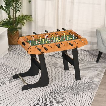 Futbolín Plegable Homcom De Mdf Acero, 98x42x62,5 Cm, Natural Y Negro