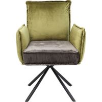 silla con reposabrazos terciopelo verde