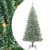 arbol de navidad artificial nevado con luz led verde y 240 cm vidaxl