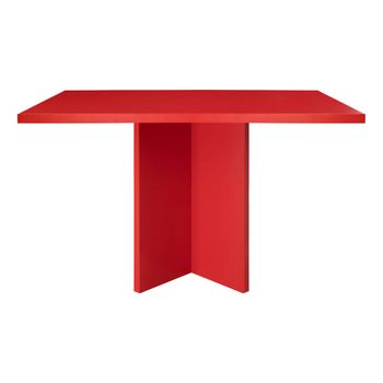 Mesa de comedor rectangular tablero laminado de 3cm rojo llama  90x120