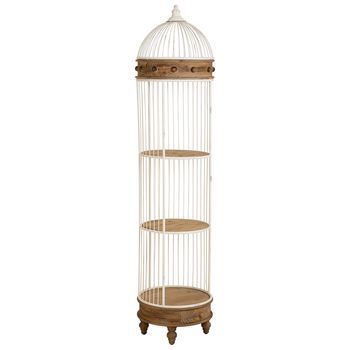 Estantería De Madera Y Metal De 3 Baldas Blanca 40x40x176h Cm