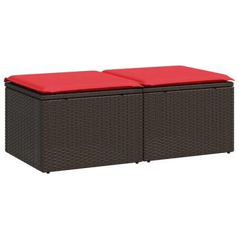 Set Sofás Jardín Y Cojines 2 Pzas Ratán Sintético Acacia Marrón Cfw243371