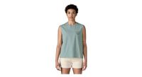 camiseta de tirantes para mujer patagonia clean climb roots azul
