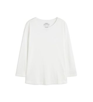 ECOALF para mujer. MCWGATSBEJA00824W24-000 Camiseta Beja blanco (XS), Casual, Algodón, Manga larga, Sostenible