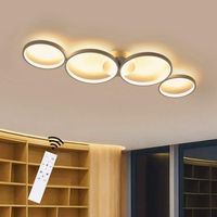 nettlife luz de techo led regulable 55w anillo redondo blanco moderno con control remoto 88cm para dormitorio sala de estar oficina cocina