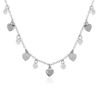 Cadena de plata 925 corazones con circonitas