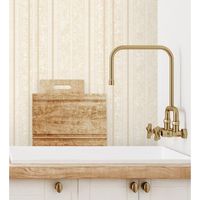 papel pintado vinilico lavable de rayas beige con textura en relieve - enzo stripes 681662 de gaulan - rollo de 10 m x 106 m
