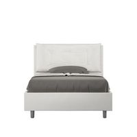 cama con somier acolchada 120x200 cuero sintetico blanco annalisa large