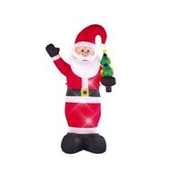 decoracion figura de navidad led rojo papa noel auto inflable exteriores ivalo