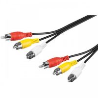 goobay cable av 3x rca machomacho 2m negro