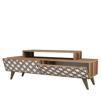 Mueble Tv City Blanco Nogal