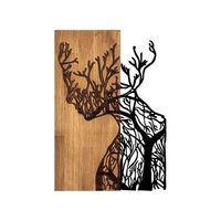 decoracion pared de madera arbol woman-318 nogal negro 41x3x58 cm