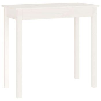 Mesa Consola De Madera Maciza De Pino Blanco 80x40x75 Cm Vidaxl
