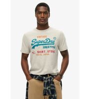 superdry para hombre m1012215a camiseta relajada vl caligris s casual poliester manga corta