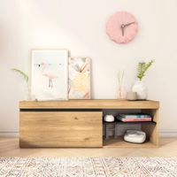 mueble tv efecto roble y negro 120x40x41cm