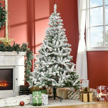 Árbol De Navidad Artificial De Plástico Acero Homcom Ø105x180 Cm-verd