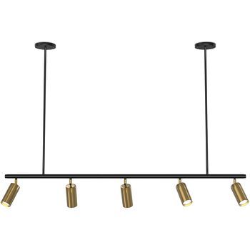 Lámpara De Techo Rail - 5 Focos Dorados Ajustables - 110cm Dorado