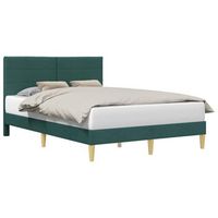 cama matrimonial  cama para adulto  estructura de cama con cabecera verde oscuro 120 x 190 cm tela