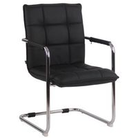 silla de conferencia gandia en  cuero autentico negro 64x57x89 cm clp