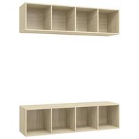 muebles de salon de pared 2 uds madera ingenieria roble sonoma vidaxl