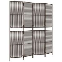 biombo de 4 paneles ratan sintetico marron vidaxl
