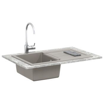 Lavabo De Baño Moderno | Lavabo Gris 780 X 500 Mm 80% Cuarzo Y 20% Resina