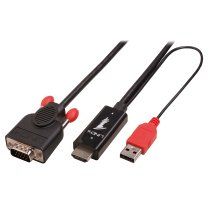 Lindy 41456 adaptador de cable de vÃdeo 2 m HDMI VGA (D-Sub) Negro